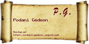 Podani Gedeon névjegykártya